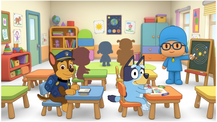 Regreso a clases pocoyó, bluey y paw patrol