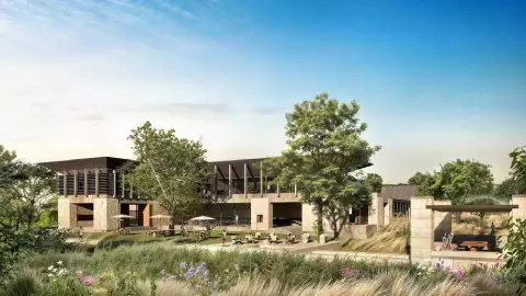 una vista de las residencias que se encuentran en marcha para Fredericksburg.