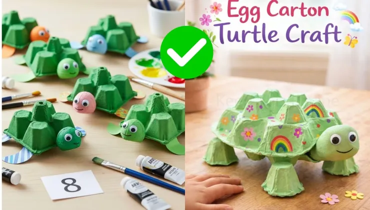 Manualidades TORTUGAS de cartón de huevo