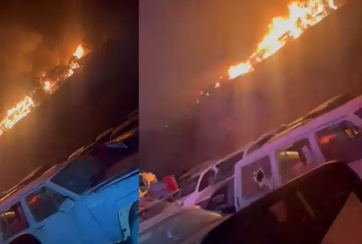 Incendio de yonke en Tecate hoy 9 de mayo de 2025