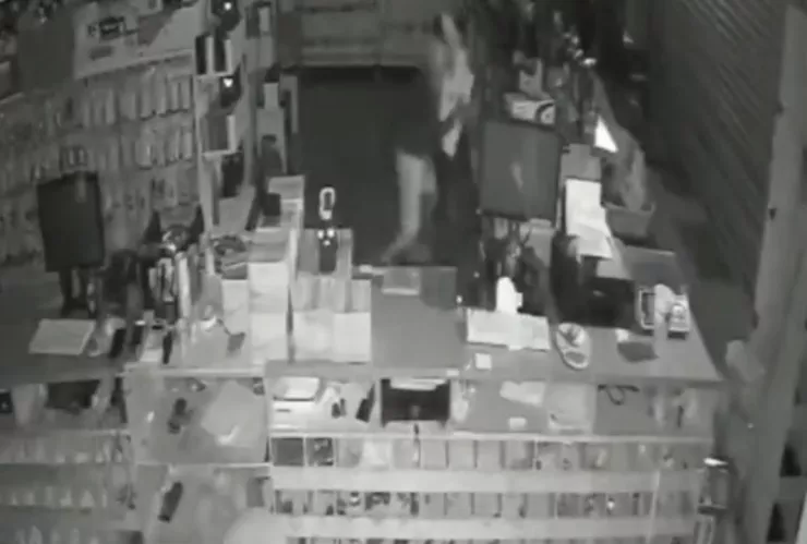 Cámaras graban robo en Jardín Dorado; ladrón escapa con mercancía en vehículo sin placas