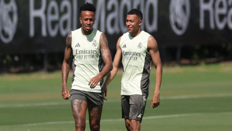 Eder Militao y Kylian Mbappé