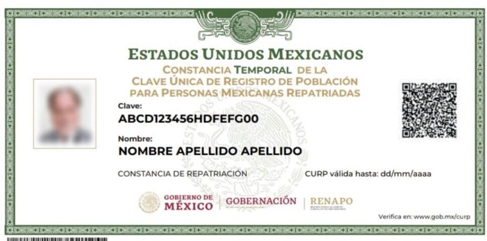 Arranca CURP Temporal para repatriados y extranjeros