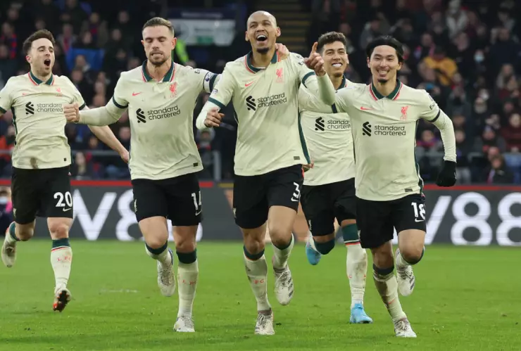 Liverpool celebra el gol ante Crystal Palace