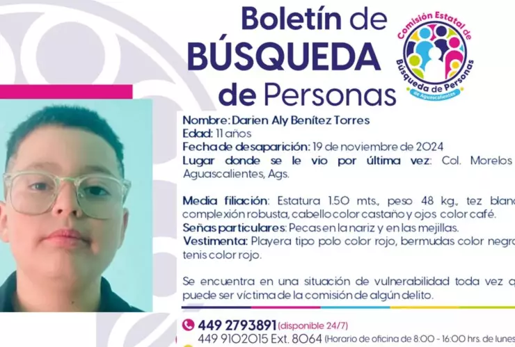 Alerta AMBER Aguascalientes Desaparece Darien Aly Benítez Torres de 11 años de edad; esto es lo que se sabe