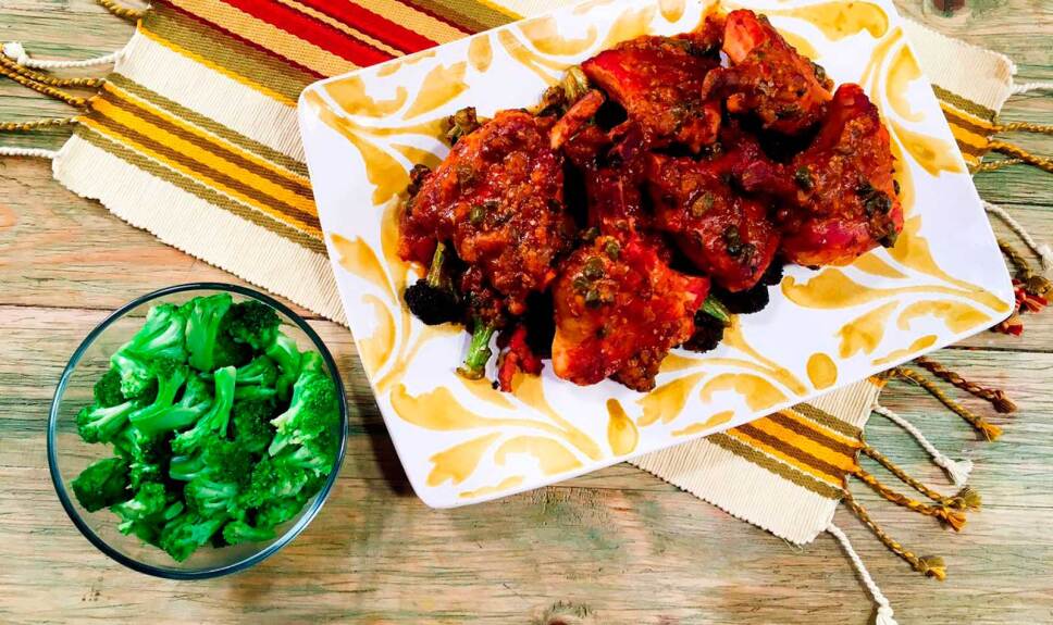 Receta Chuleta de cerdo con brócoli frito