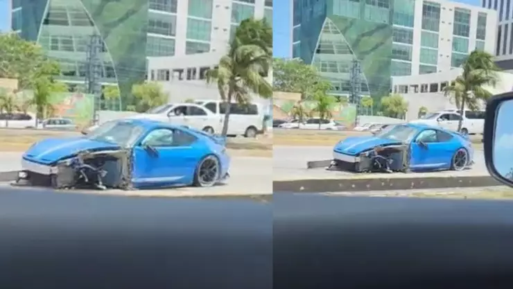 Auto de lujo sufre fuerte accidente en Av. Tulum de Cancún HOY 21 de mayo de 2025