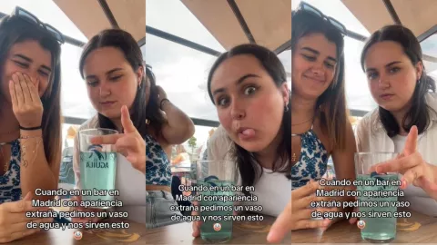 VIDEO: Jóvenes piden agua natural en un bar de Madrid y reciben una agua verde