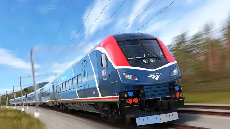 un tren icónico de Amtrak en servicio. 