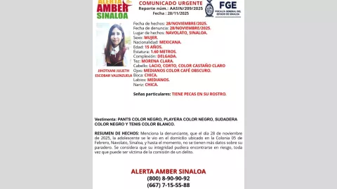 Jihotxani, adolescente desaparecida en Navolato