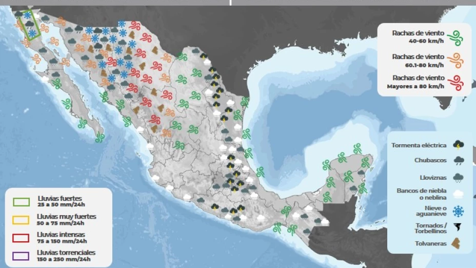 Clima en México 2 de marzo