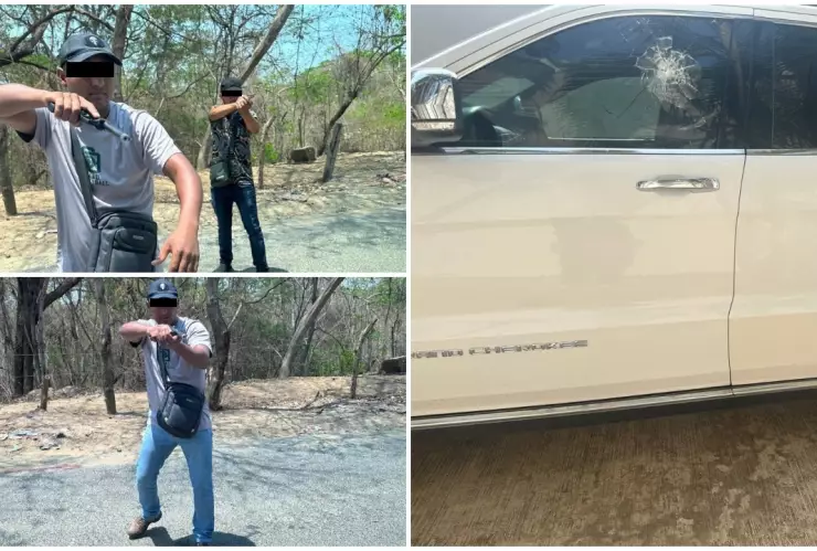 Dos sujetos con armas fueron fotografiados por las víctimas.