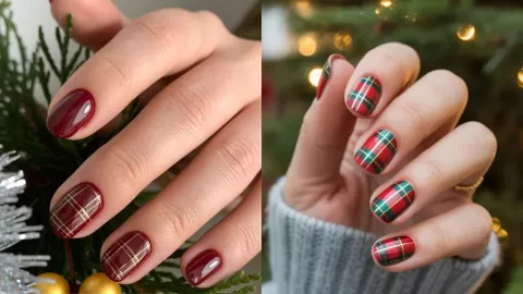 7 diseños solo con color rojo que puedes usar en uñas cortas
