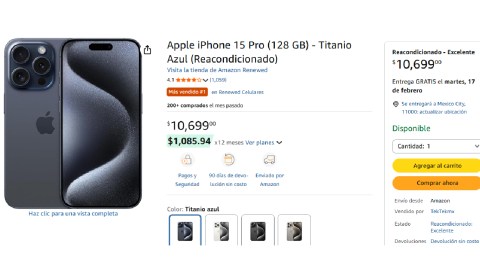 Oferta iPhone 15 reacondicionado Amazon