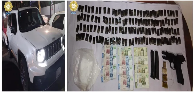 La policía le halló droga en el auto donde iba.