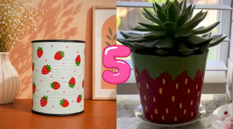 No las tires 5 ideas creativas para reciclar latas de frijoles en tiernas macetas de fresita.jpeg