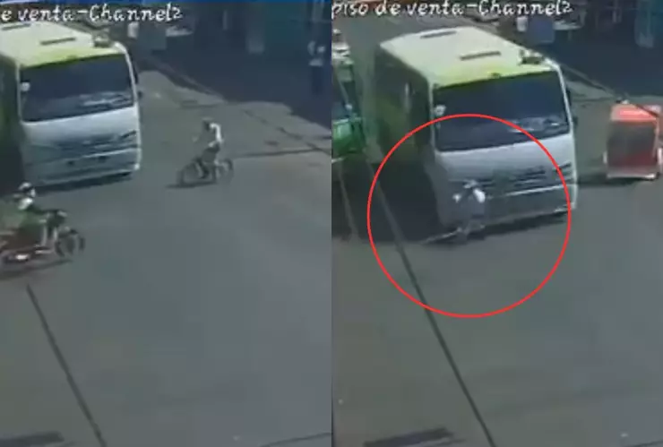 VIDEO: En Valle de Chalco, un abuelito en bicicleta fue atropellado por un camión