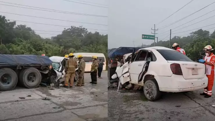 Fuerte accidente en la carretera Playa del Carmen-Tulum deja 3 personas sin vida