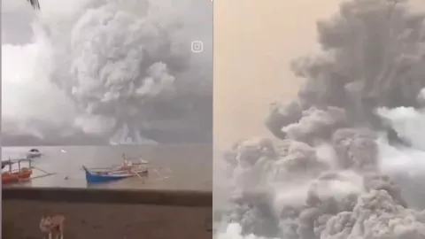 Erupción volcánica en Indonesia hoy