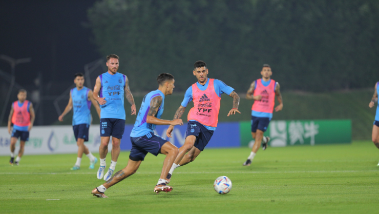 Jugadores de Argentina en un entrenamiento