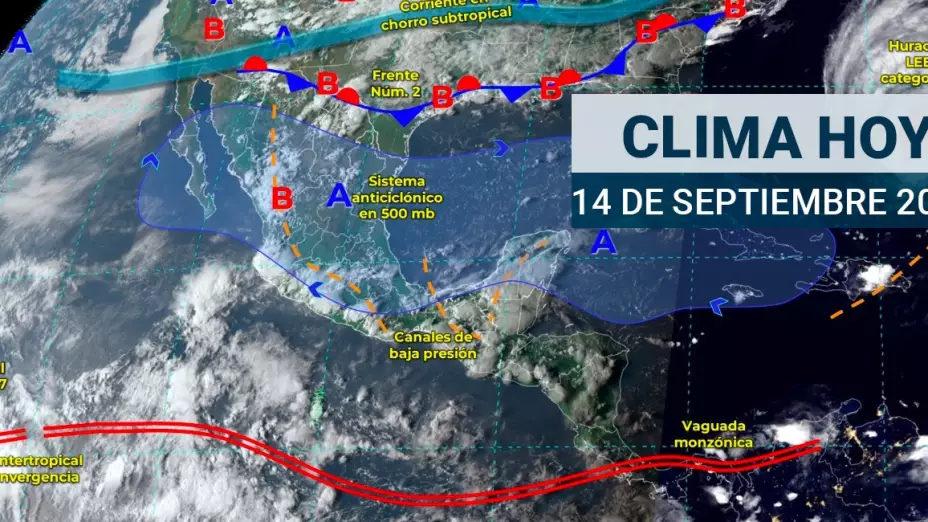 Clima en México 14 de septiembre de 2023