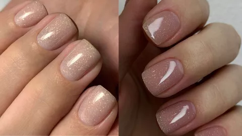 19 ideas de uñas nude con brillos: se ven hermosas en cortas o largas y serás la sensación en Navidad.