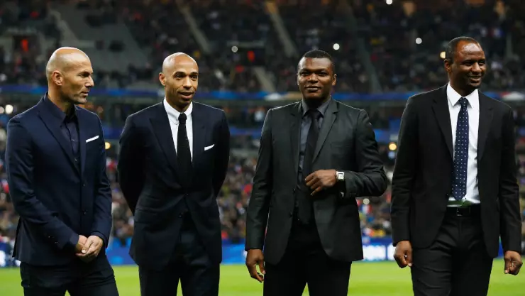 Zinedine Zidane, Thierry Henry, Marcel Desailly y Patrick Viera 
