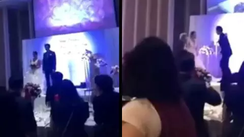 Video viral Exponen infidelidad de su novia en plena boda