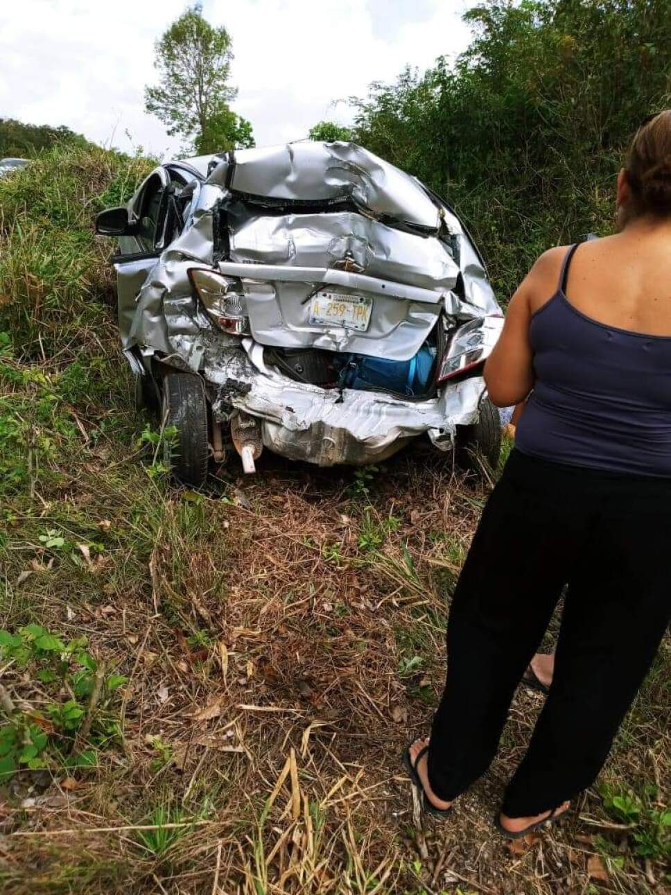 Accidente carretero en la zona maya