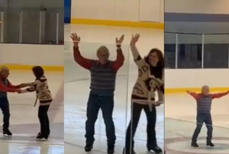 Abuelito aprende a patinar en hielo tras ser diagnosticado con cáncer
