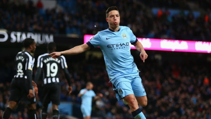 Samir Nasri con la camiseta del Manchester City