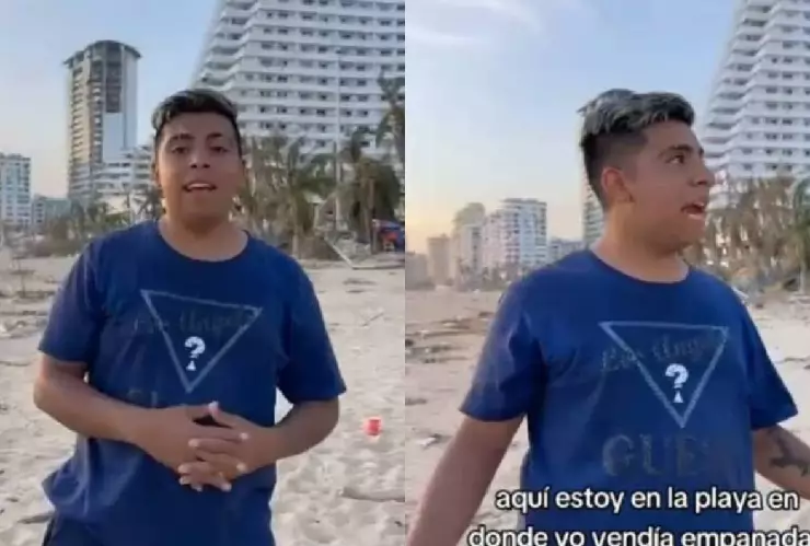 PACO DE LAS EMPANADAS REAPARECE EN PLAYA DE ACAPULCO TRAS OTIS