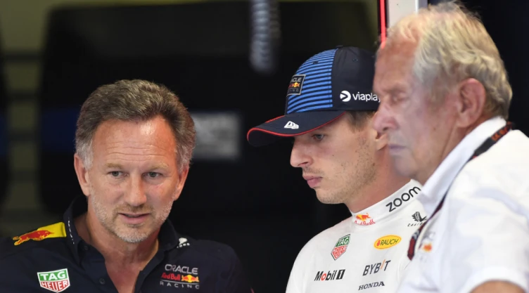 Horner, Verstappen y Marko