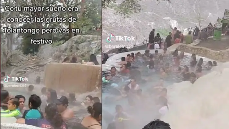 Grutas de Tolantongo en día festivo.