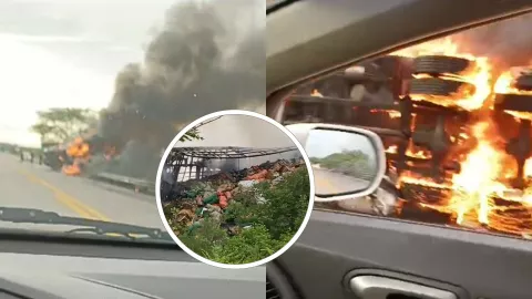 Accidente de tráiler en carretera a Rosario