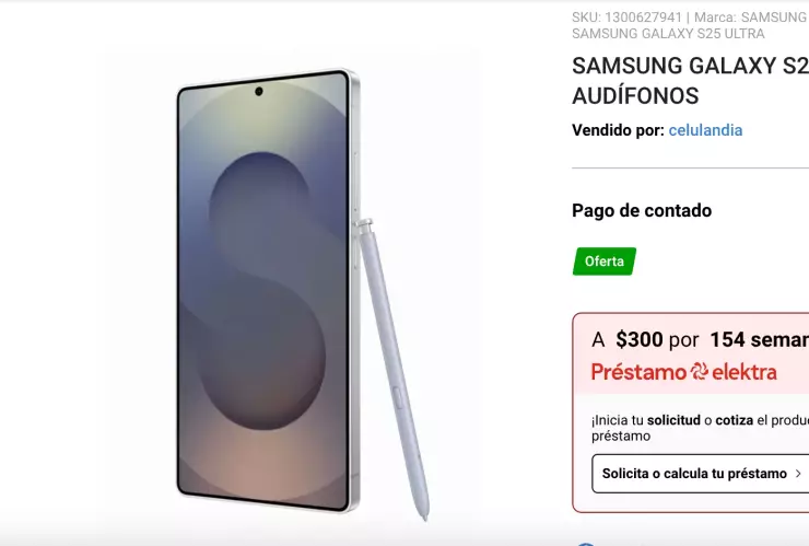 Así es el celular Samsung que ofrece Elektra