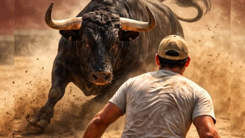 Imágenes sensibles: Va a una corrida y termina EMBESTIDO por un toro; hoy le lloran a su tumba