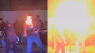 VIDEO | Joven intenta truco con fuego y sufre quemaduras en la boca