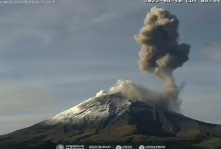 Volcán Popocatépetl erupción