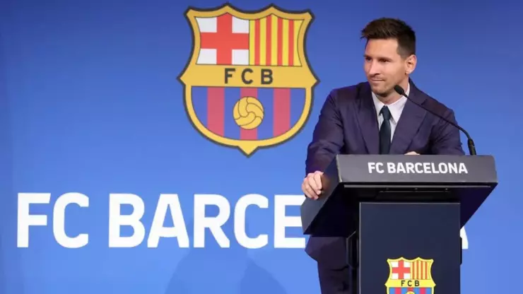 Lionel Messi en su despedida del Barcelona