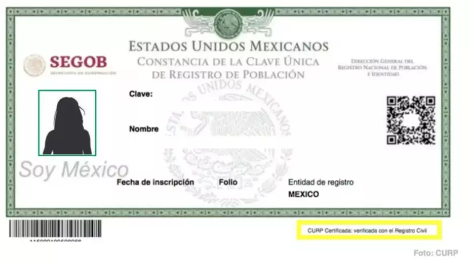 Así luciría la nueva CURP con foto y huellas dactilares