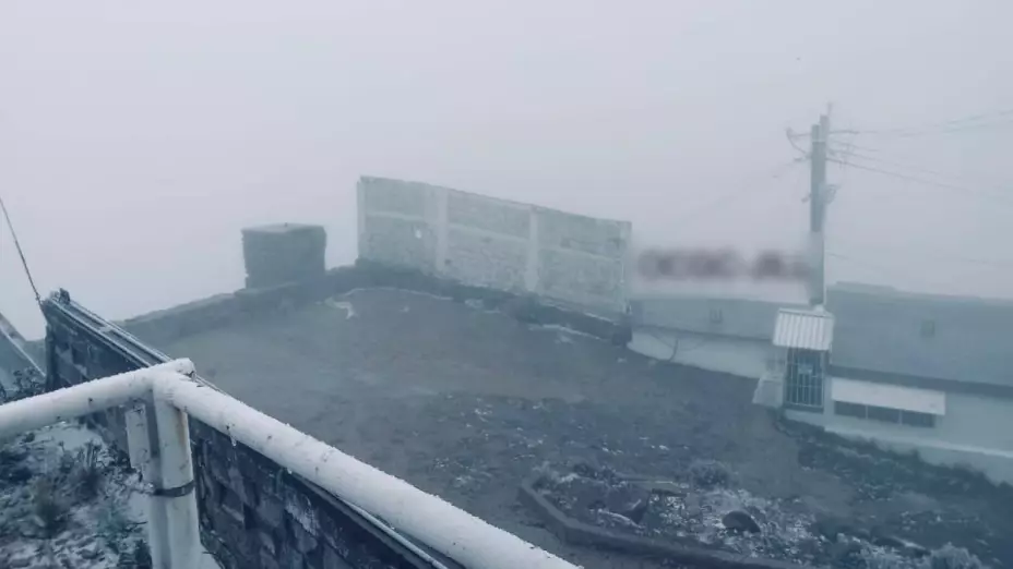 Cae aguanieve en Perote hoy, 10 de noviembre.