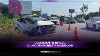 Accidente en la Cancún-Puerto Morelos_ Confirman muerte de taxista involucrado en el choque.