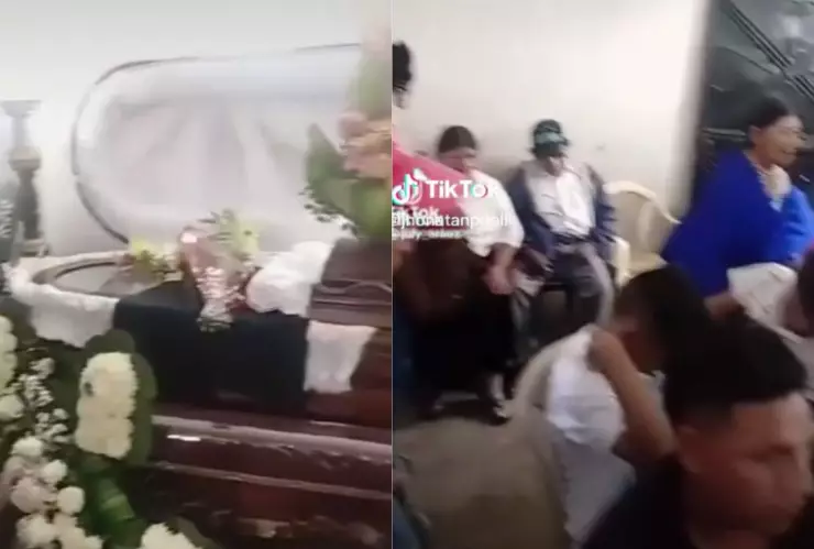 VIDEO Aficionados de futbol ven partido de Qatar en velorio.jp