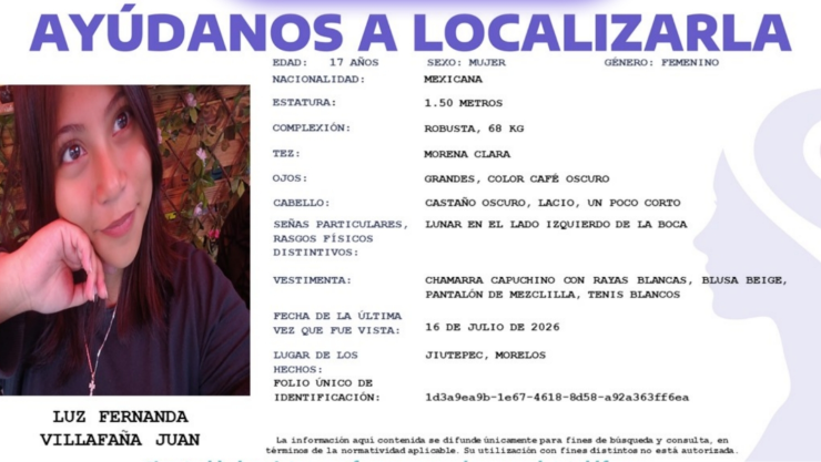 SE BUSCA a Luz Fernanda Villafaña Juan.