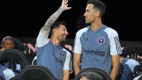 Messi y Busquets en la banca del Inter de Miami Leagues Cup