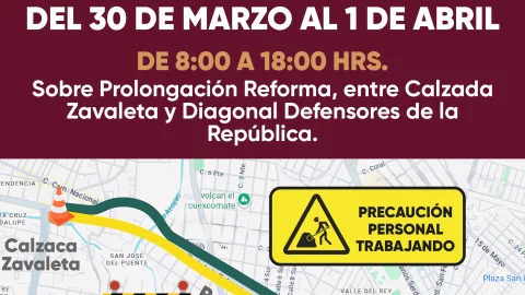 Cierre vial en Prolongación Reforma afecta tránsito en Puebla