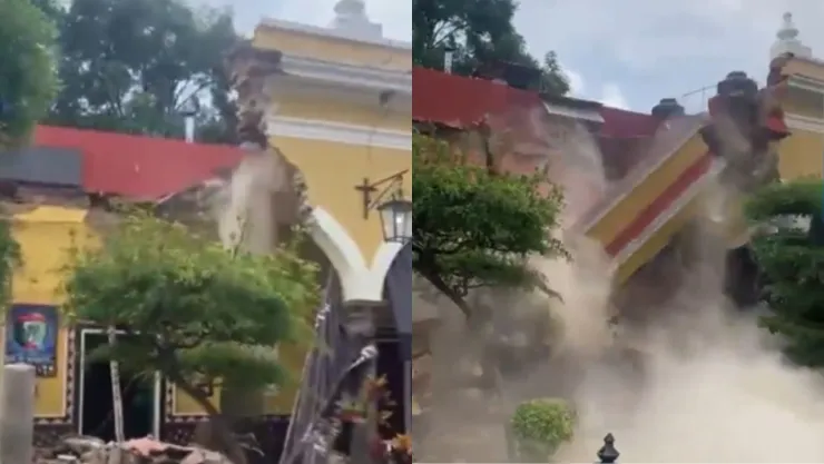 VIDEO | ¡FUERTES IMÁGENES! Momento exacto del derrumbe en el centro de Tlaquepaque
