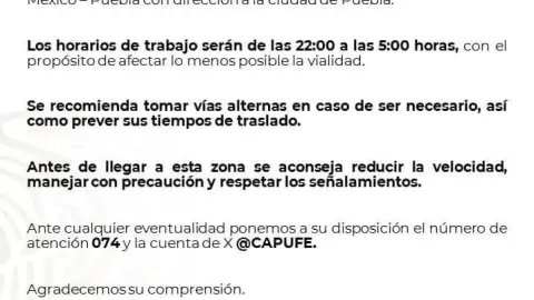 cierres autopista méxico-puebla mayo 2024