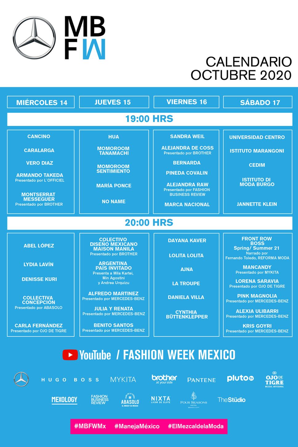 CALENDARIO MBFWMX ABRIL 2020